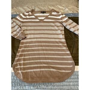 Lety & Me brown and white stripped sweater Size XS